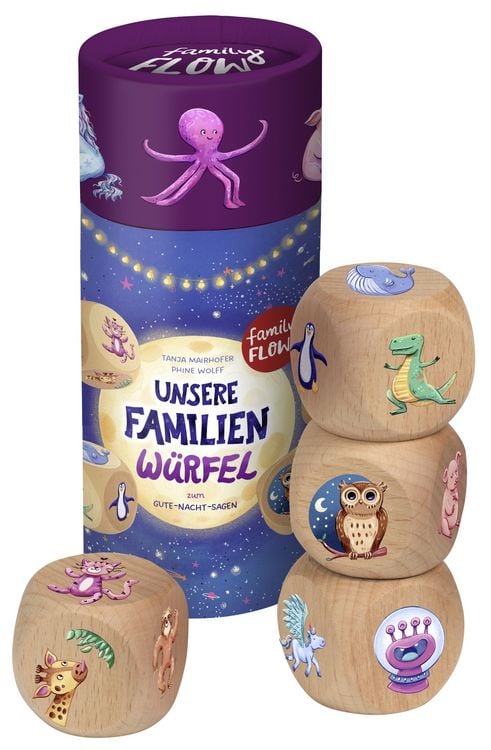 Produktbild: FamilyFlow. Unsere Familien-Würfel zum Gute-Nacht-Sagen