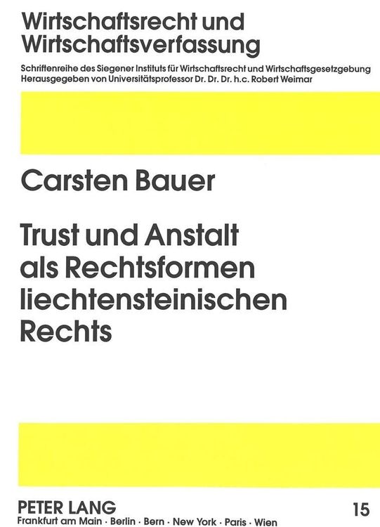 Produktbild: Trust und Anstalt als Rechtsformen liechtensteinischen Rechts