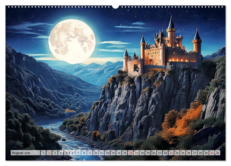 Produktbild: Romantische Ritterburgen (Wandkalender 2026 DIN A2 quer), CALVENDO Monatskalender
