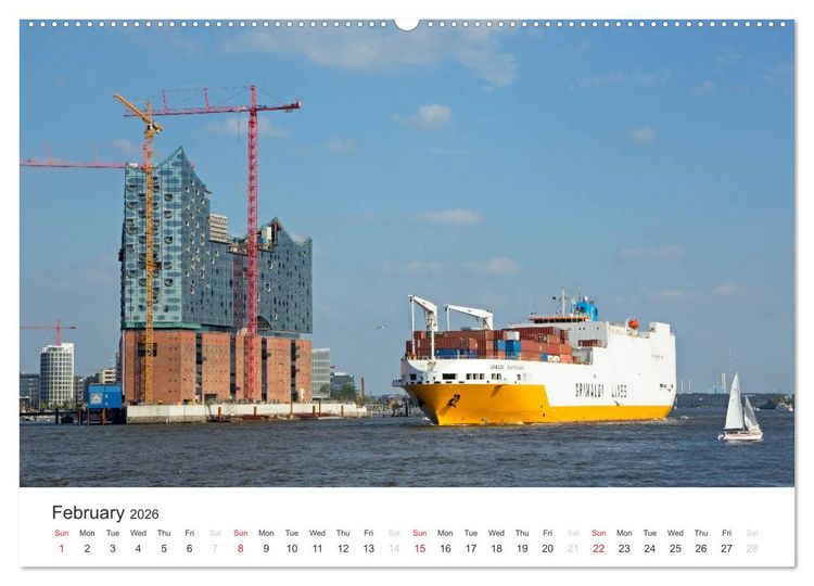 Produktbild: Hamburg / UK-Version (High Quality Premium Wall Calendar 2026 DIN A2 landscape),CALVENDO 12 Month Wall Calendar