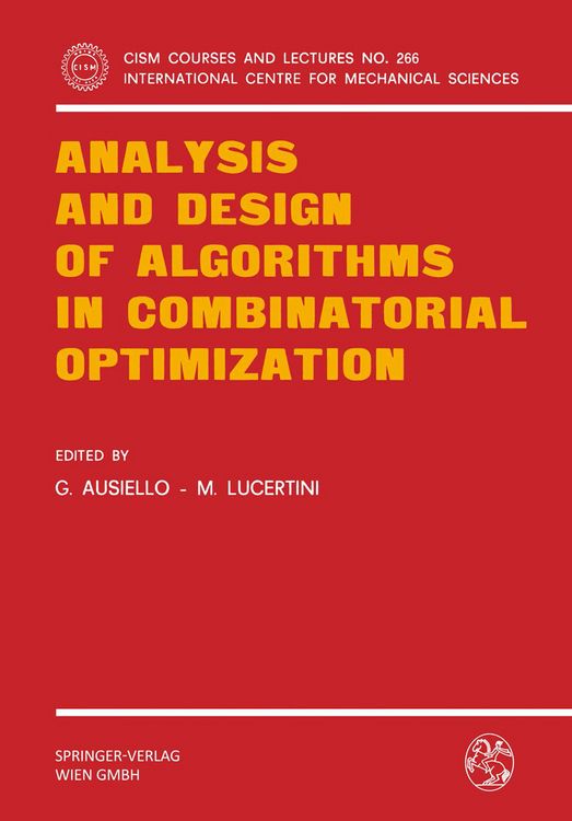 Produktbild: Analysis and Design of Algorithms in Combinatorial Optimization