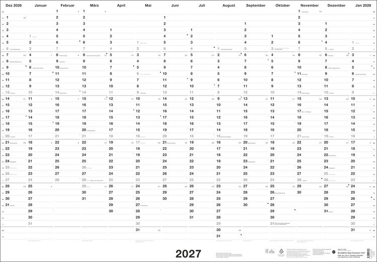 Produktbild: Black&White Mega-Posterplaner 2027