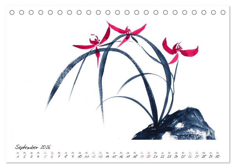 Produktbild: Asiatische Tuschmalerei (Tischkalender 2026 DIN A5 quer), CALVENDO Monatskalender