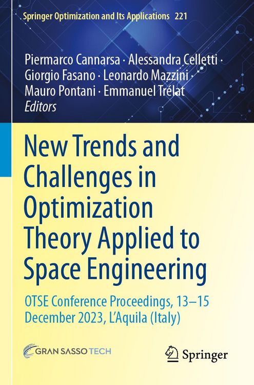 Produktbild: New Trends and Challenges in Optimization Theory Applied to Space Engineering