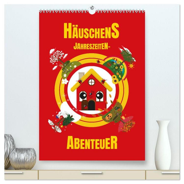 Produktbild: H&auml;uschens Jahreszeiten-Abenteuer (hochwertiger Premium Wandkalender 2026 DIN A2 hoch), Kunstdruck in Hochglanz