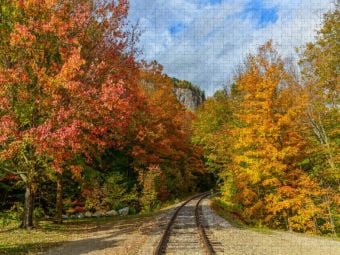 Produktbild: CALVENDO Puzzle Herbstlaub in New Hampshire | 1000 Teile Lege-Gr&ouml;&szlig;e 64x48cm Foto-Puzzle f&uuml;r gl&uuml;ckliche Stunden