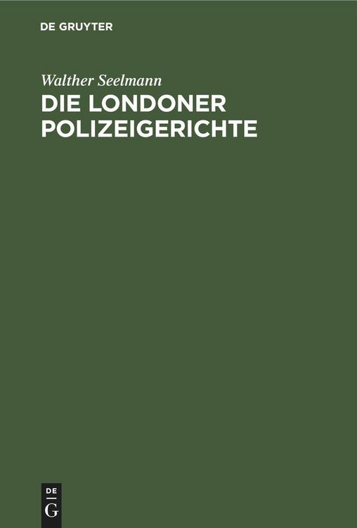 Produktbild: Die Londoner Polizeigerichte