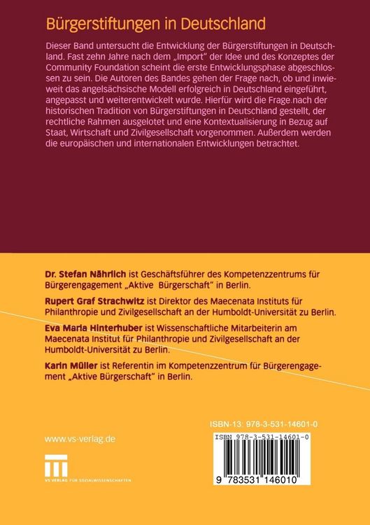 Produktbild: B&uuml;rgerstiftungen in Deutschland