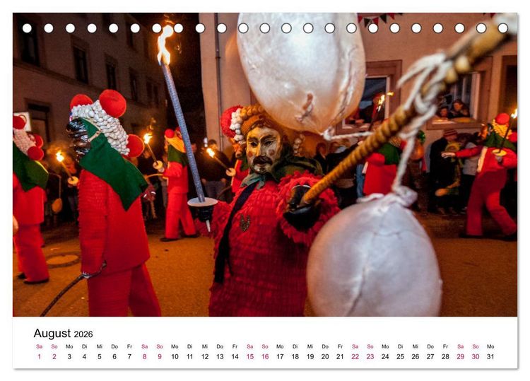 Produktbild: Die Elzacher Fastnacht (Tischkalender 2026 DIN A5 quer), CALVENDO Monatskalender