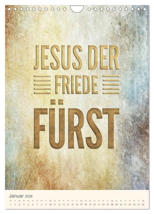Produktbild: Namen von Jesus (Wandkalender 2026 DIN A4 hoch), CALVENDO Monatskalender
