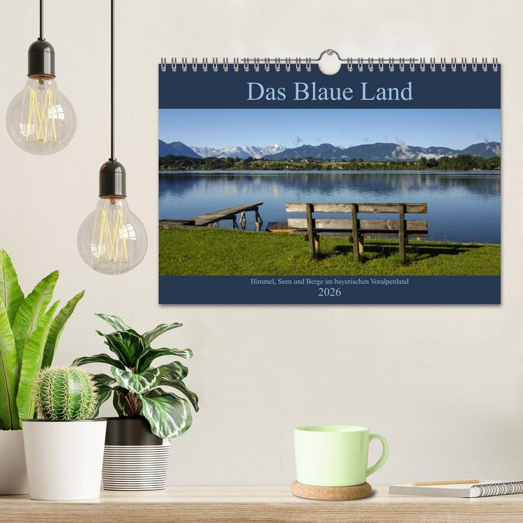 Produktbild: Das Blaue Land - Himmel, Seen und Berge im bayerischen Voralpenland (Wandkalender 2026 DIN A4 quer), CALVENDO Monatskalender