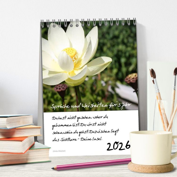 Produktbild: Spr&uuml;che und Weisheiten f&uuml;r&acute; s Jahr (Tischkalender 2026 DIN A5 hoch), CALVENDO Monatskalender