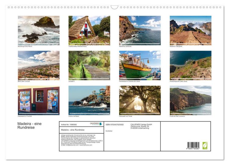 Produktbild: Madeira - eine Rundreise (Wandkalender 2026 DIN A2 quer), CALVENDO Monatskalender