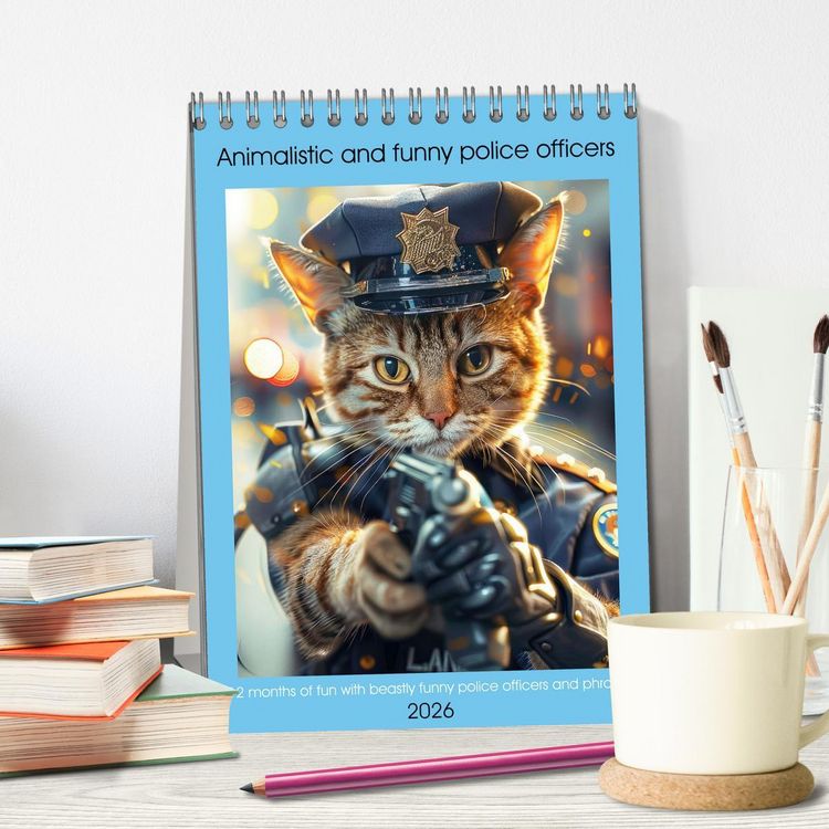Produktbild: Animalistic and funny police officers (Desk Calendar 2026 DIN A5 portrait), CALVENDO 12 Month DeskCalendar