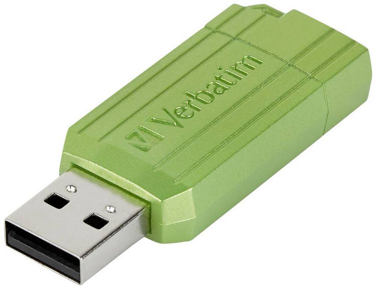 Produktbild: Verbatim USB DRIVE 2.0 PINSTRIPE USB-Stick 128GB Eucalyptus, Gr&uuml;n 49462 USB-A (USB 2.0)