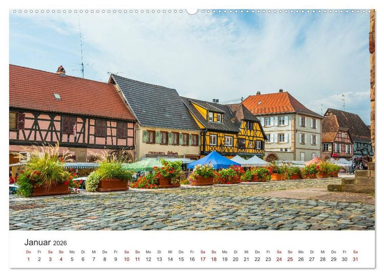 Produktbild: Els&auml;sser Weinstra&szlig;e, malerische D&ouml;rfer in idyllischer Landschaft (Wandkalender 2026 DIN A2 quer), CALVENDO Monatskalender