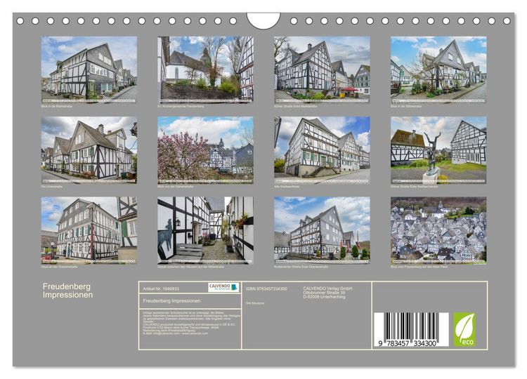 Produktbild: Freudenberg Impressionen (Wandkalender 2026 DIN A4 quer), CALVENDO Monatskalender