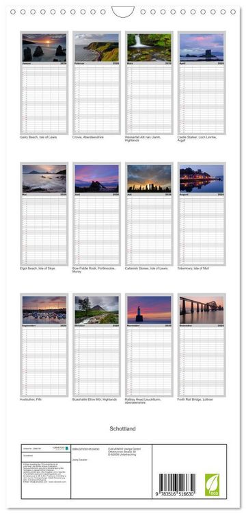 Produktbild: Familienplaner 2026 - Schottland mit 5 Spalten (Wandkalender, 21 x 45 cm) CALVENDO
