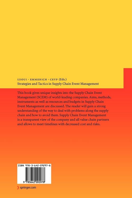 Produktbild: Strategies and Tactics in Supply Chain Event Management