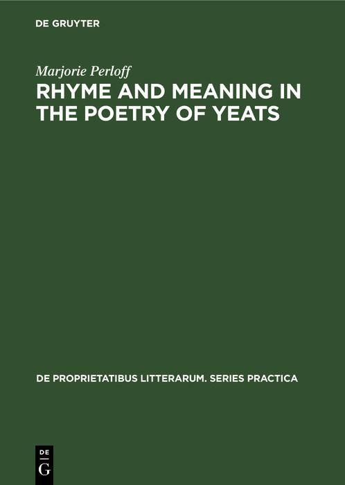 Produktbild: Rhyme and Meaning in the Poetry of Yeats