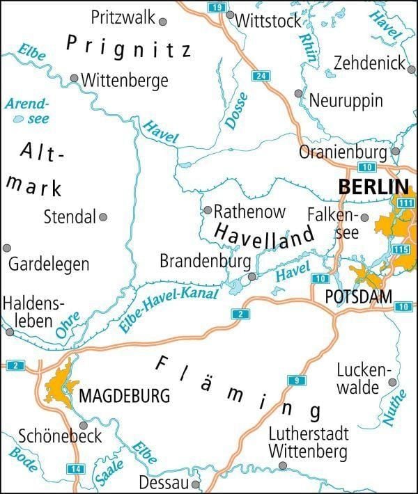 Produktbild: ADFC-Radtourenkarte 8 Havelland Magdeburger B&ouml;rde 1:150.000, rei&szlig;- und wetterfest, E-Bike geeignet, GPS-Tracks Download