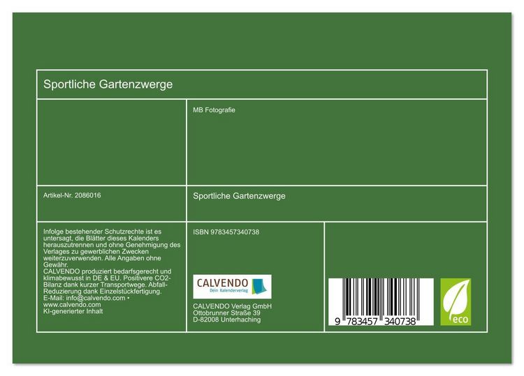 Produktbild: Sportliche Gartenzwerge (Tischkalender 2026 DIN A5 quer), CALVENDO Monatskalender