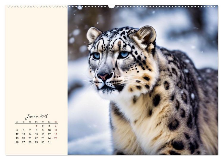 Produktbild: Im Reich der Schneeleoparden (Wandkalender 2026 DIN A2 quer), CALVENDO Monatskalender