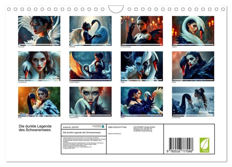 Produktbild: Die dunkle Legende des Schwanensees (Wandkalender 2027 DIN A4 quer), CALVENDO Monatskalender