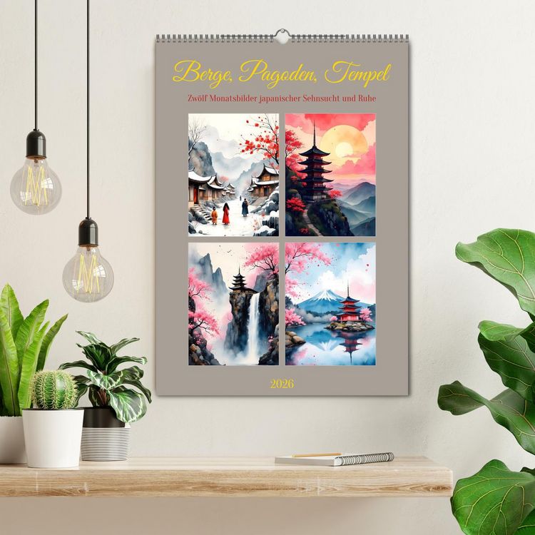 Produktbild: Berge, Pagoden, Tempel (Wandkalender 2026 DIN A2 hoch), CALVENDO Monatskalender