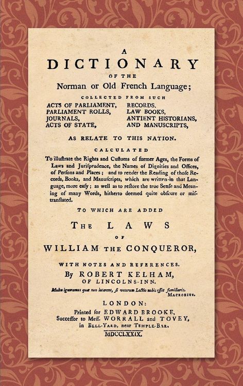 Produktbild: A Dictionary of the Norman or Old French Language (1779)