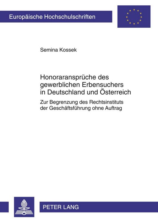 Produktbild: Honoraranspr&uuml;che des gewerblichen Erbensuchers in Deutschland und &Ouml;sterreich