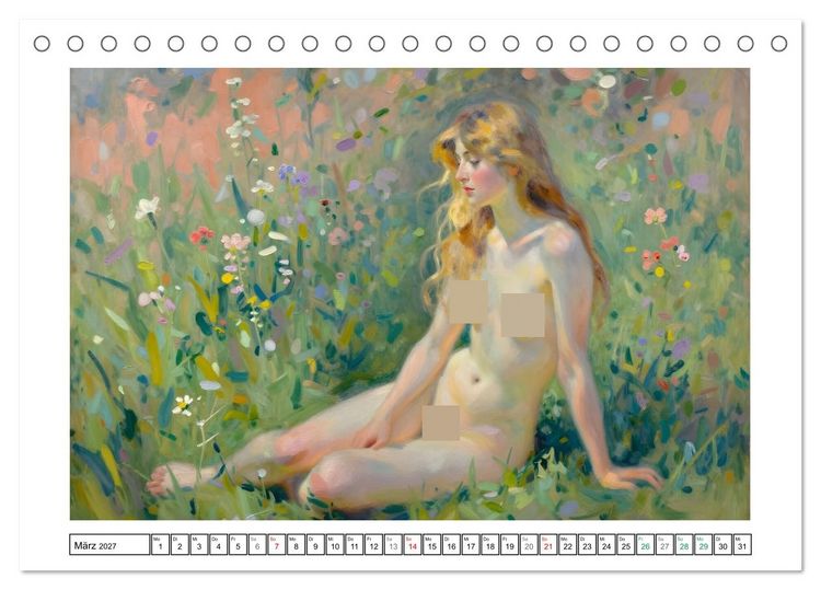 Produktbild: Sch&ouml;nheit ohne Schleier - Impressionismus (Tischkalender 2027 DIN A5 quer), CALVENDO Monatskalender