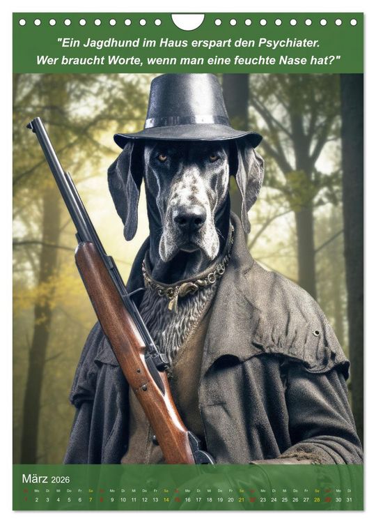 Produktbild: Lustige Jagdhunde mit J&auml;gerlatein (Wandkalender 2026 DIN A4 hoch), CALVENDO Monatskalender