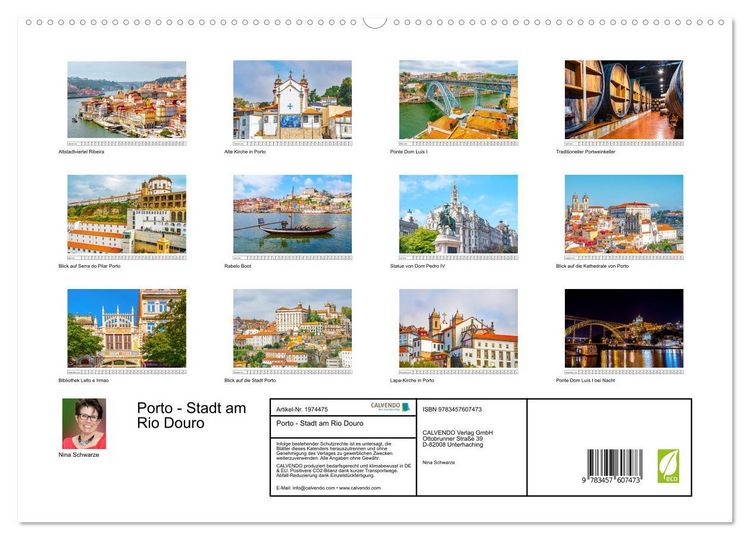 Produktbild: Porto - Stadt am Rio Douro (Wandkalender 2026 DIN A2 quer), CALVENDO Monatskalender