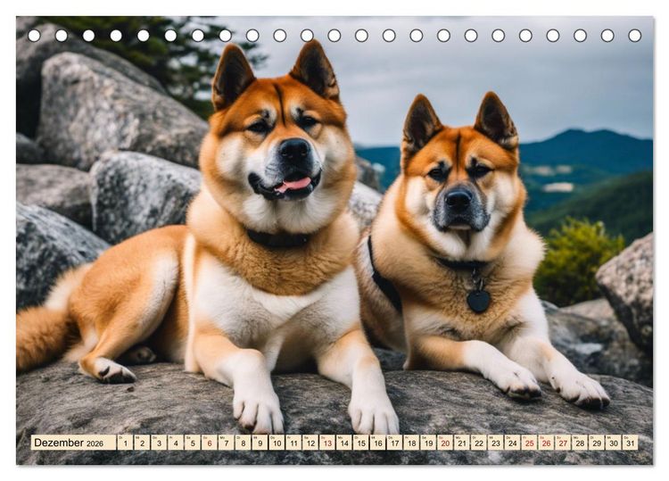 Produktbild: Akita Inu - Inbegriff der Treue (Tischkalender 2026 DIN A5 quer), CALVENDO Monatskalender
