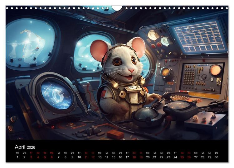 Produktbild: M&auml;use im All (Wandkalender 2026 DIN A3 quer), CALVENDO Monatskalender