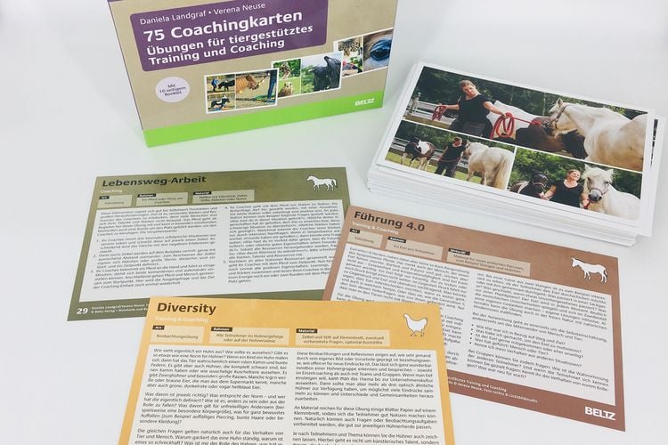 Produktbild: 75 Coachingkarten &Uuml;bungen f&uuml;r tiergest&uuml;tztes Training und Coaching