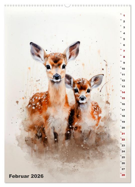 Produktbild: Niedliche Tierfamilien (Wandkalender 2026 DIN A2 hoch), CALVENDO Monatskalender