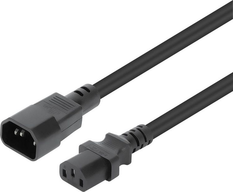 Produktbild: Manhattan Strom Anschlusskabel [1x Kaltger&auml;te-Buchse C13 - 1x Kaltger&auml;te-Stecker C14] 1 m Schwarz