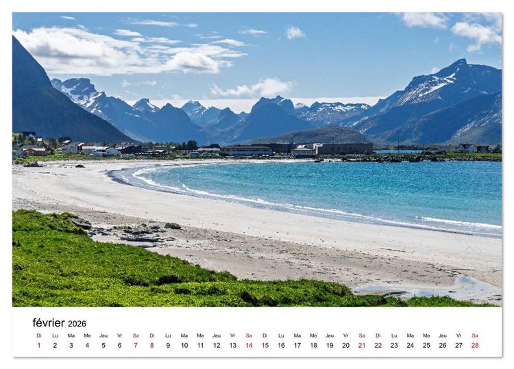 Produktbild: Lofoten - &Icirc;les de r&ecirc;ve norv&eacute;giennes (Calendrier de bureau 2026 DIN A5 vertical), CALVENDO calendrier mensuel