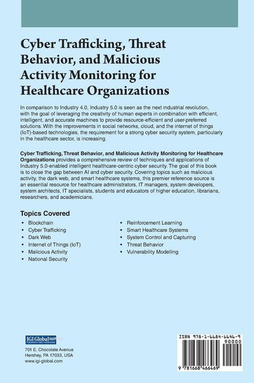 Produktbild: Cyber Trafficking, Threat Behavior, and Malicious Activity Monitoring for Healthcare Organizations