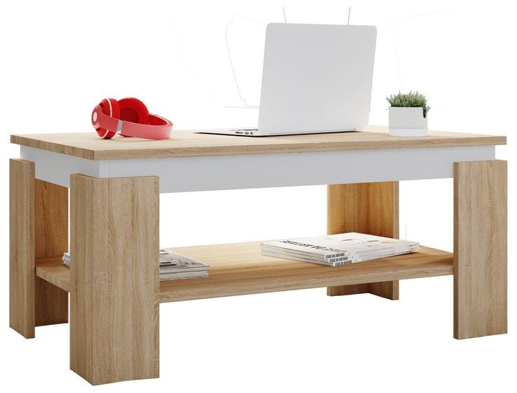 Produktbild: Holz Sofatisch Couchtisch Beistelltisch Rolas