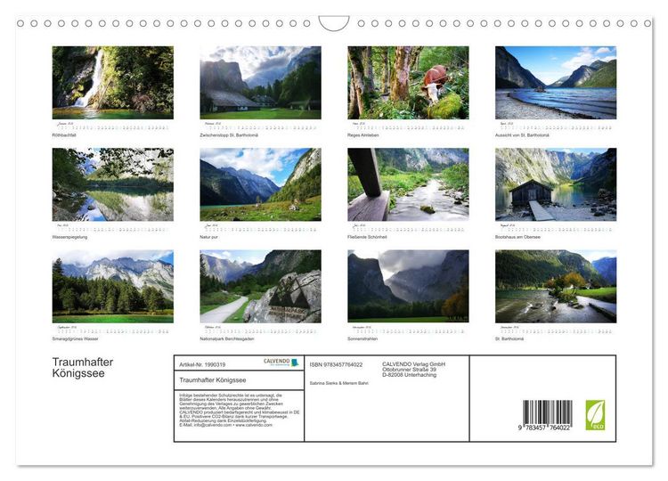 Produktbild: Traumhafter K&ouml;nigssee (Wandkalender 2026 DIN A3 quer), CALVENDO Monatskalender
