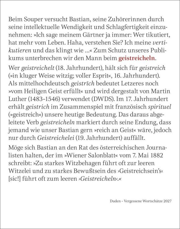 Produktbild: Duden Vergessene Wortsch&auml;tze Tagesabrei&szlig;kalender 2027