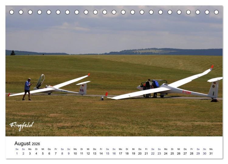 Produktbild: Fliegerschule Wasserkuppe (Tischkalender 2026 DIN A5 quer), CALVENDO Monatskalender