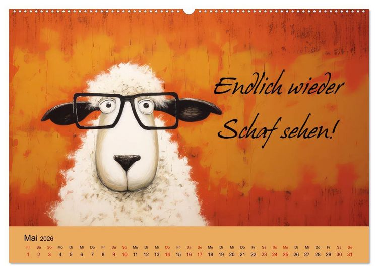 Produktbild: Schafspr&uuml;che (Wandkalender 2026 DIN A2 quer), CALVENDO Monatskalender