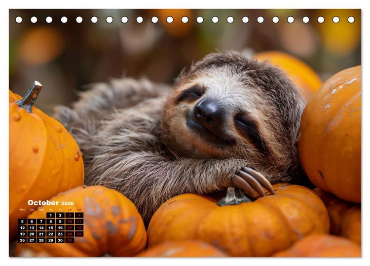 Produktbild: sweet sloths - relaxed throughout the year (Desk Calendar 2026 DIN A5 landscape), CALVENDO 12 Month DeskCalendar
