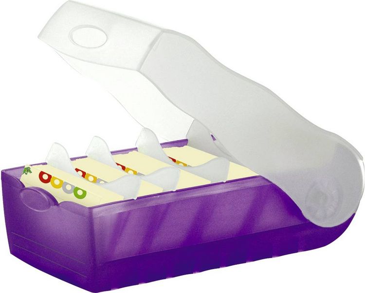 Produktbild: HAN Karteibox Croco gef&uuml;llt transluzent/lila DIN A7