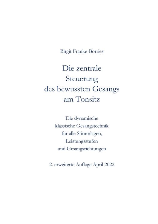 Produktbild: Die zentrale Steuerung des bewussten Gesangs am Tonsitz