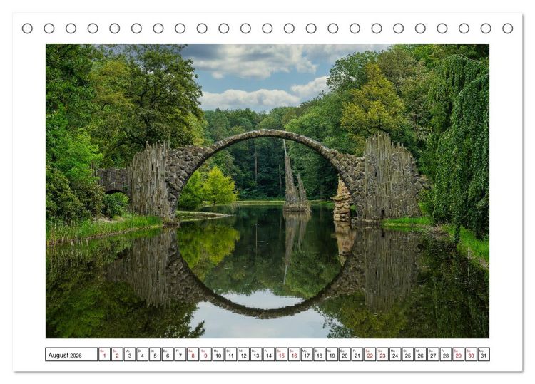 Produktbild: Von Bad Muskau zur Rakotzbr&uuml;cke ins Zittauer Gebirge (Tischkalender 2026 DIN A5 quer), CALVENDO Monatskalender